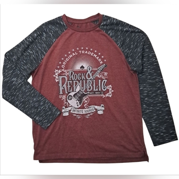 Rock & Republic Thermal Raglan Tee Men’s L - Picture 2 of 7